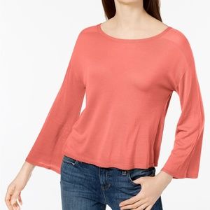 Eileen Fisher Lightweight Bell-Sleeve Sweater Salmon Pink Size S NWT
